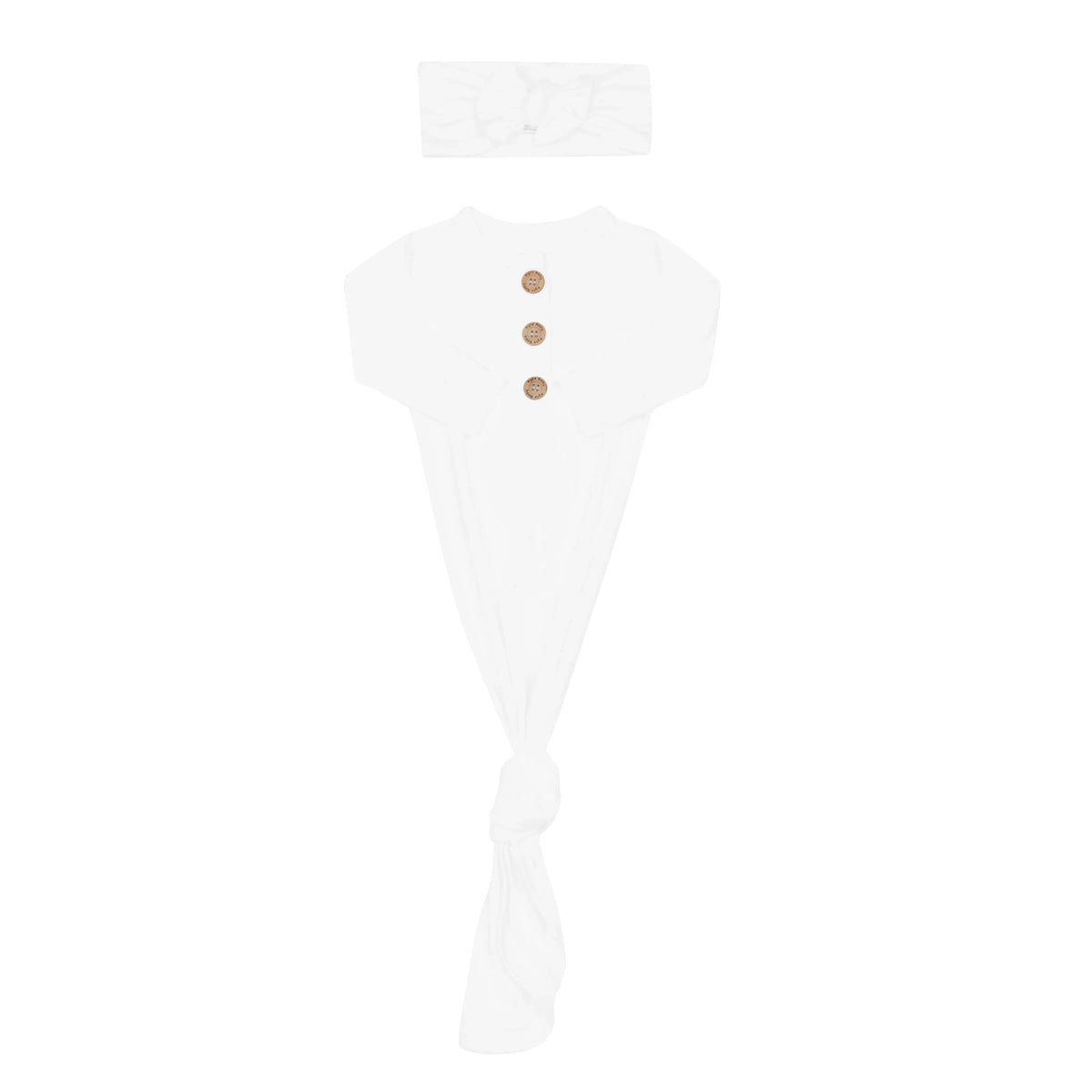 Knotted Gown with Bow Set in Cloud