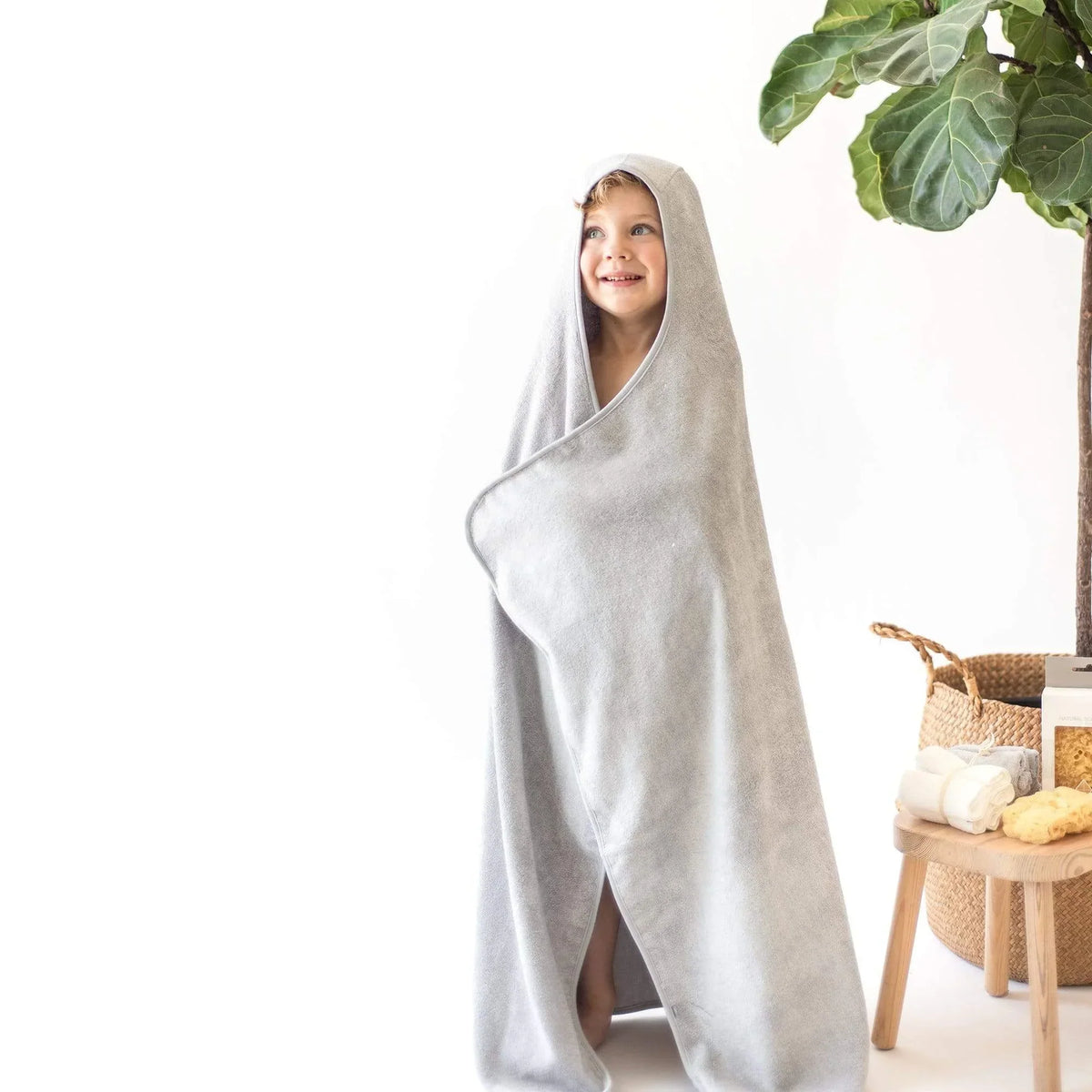 Toddler Hooded Bath Towel in Storm