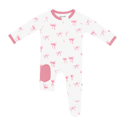 Zippered Footie in Bow