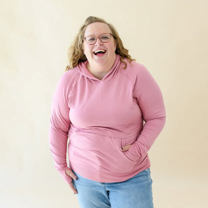 Women's French Terry Nursing Hoodie in Apple Blossom