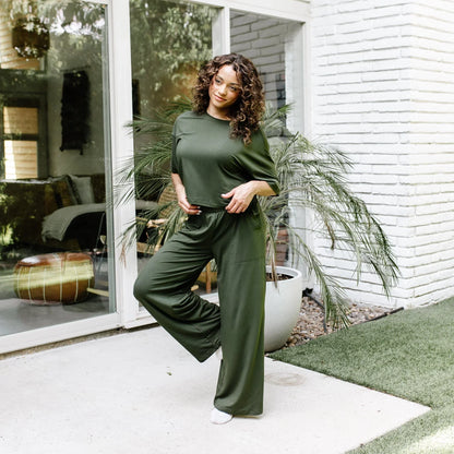 Women's Wide Leg Pant in Fir