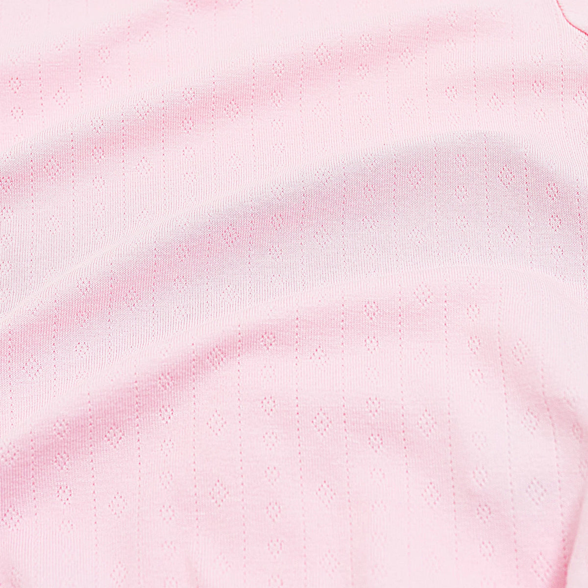 Pointelle Zippered Footie in Sakura