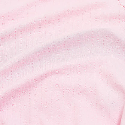 Pointelle Zippered Footie in Sakura