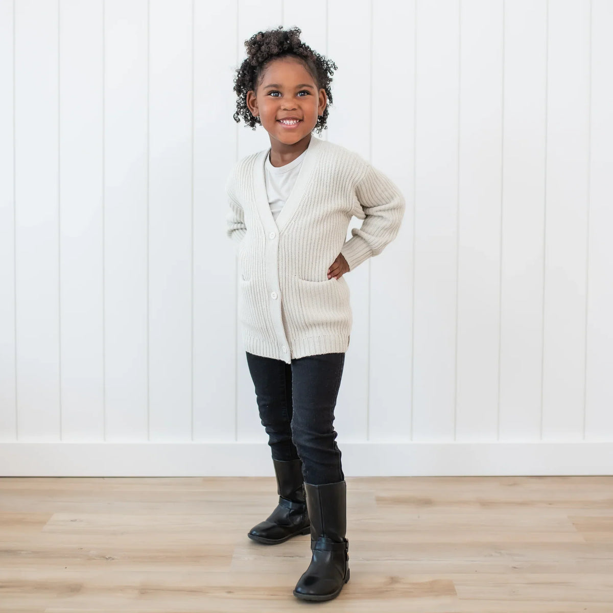 Chunky Knit Oversized Cardigan in Oat