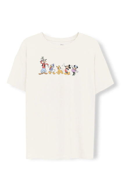 Women's Graphic Tee in Mickey and Friends on Ecru