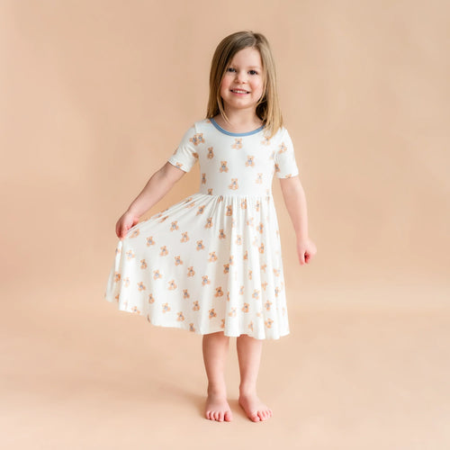 Twirl Dress in Teddy Bear