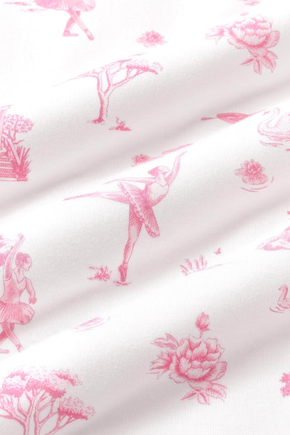 Oval Bassinet Sheet in Toile Ballet