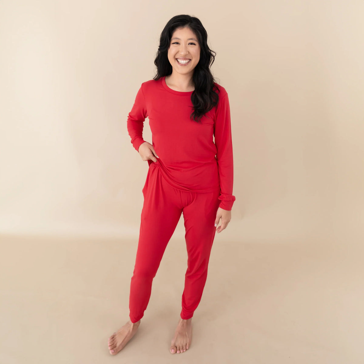 Women's Jogger Pajama Set in Cardinal