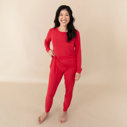 Women's Jogger Pajama Set in Cardinal