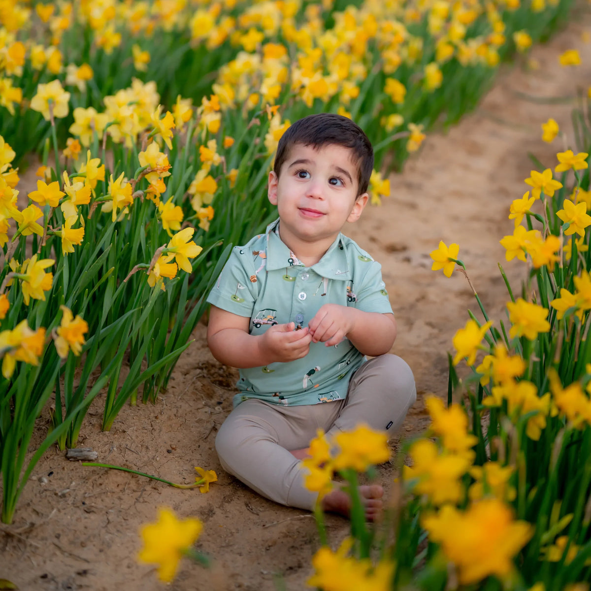 Toddler Short Sleeve Polo in Golf