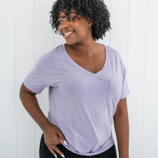 Women’s Relaxed Fit V-Neck in Taro