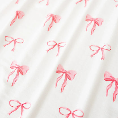 Puff Sleeve Twirl Dress in Bow