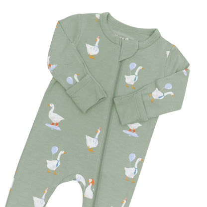 Zippered Footie in Silly Goose