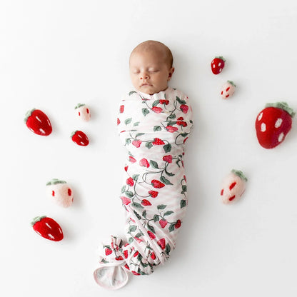 Swaddle Blanket in Strawberry Fields