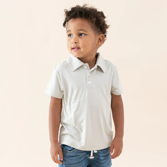 Toddler Short Sleeve Polo in Oat
