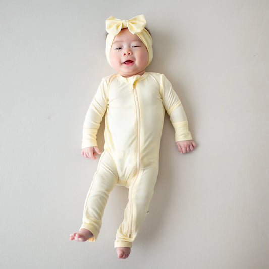 Zippered Romper in Chamomile