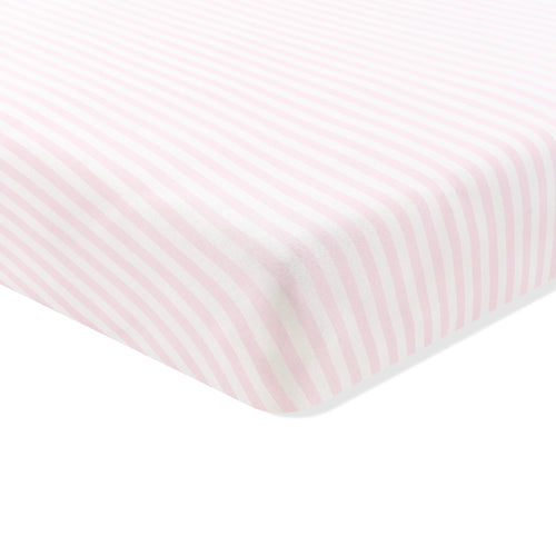 Crib Sheet in Small Sakura Stripe