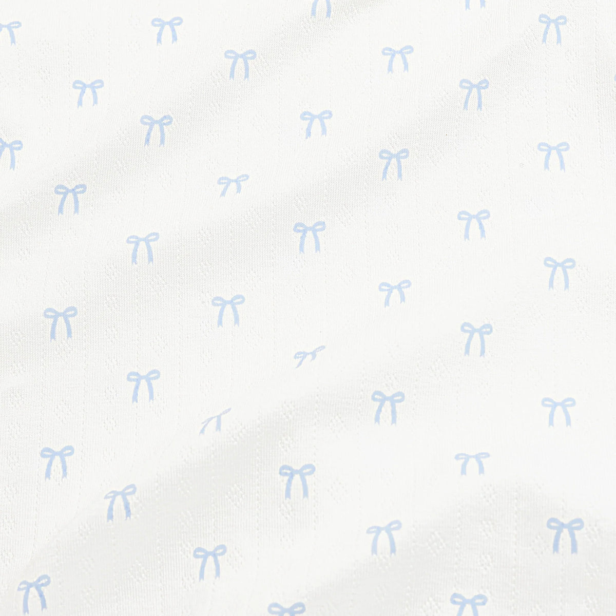 Pointelle Short Sleeve Set in Sweet Blue Bow
